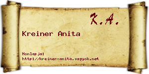 Kreiner Anita névjegykártya